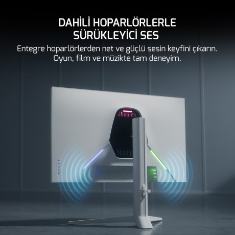 GAMEPOWER 27" RAPID V90 300Hz 0.5Ms Fast VA FHD Pivot RGB Beyaz Gaming Monitör (Sıfır Ölü Piksel Garantili)